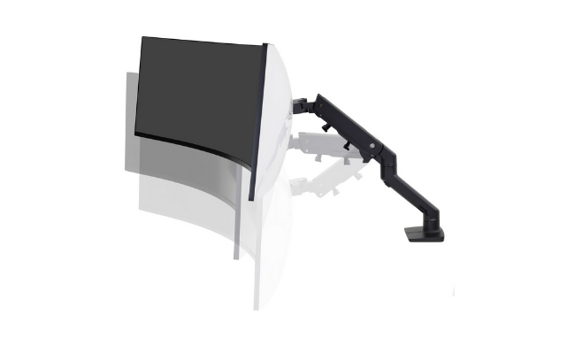 Ergotron HX Desk Monitor Arm with HD Pivot (Matte Black)