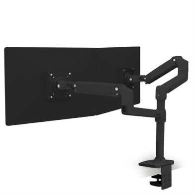 Ergotron LX Dual Stacking Arm, No Grommet Mount (Matte Black)