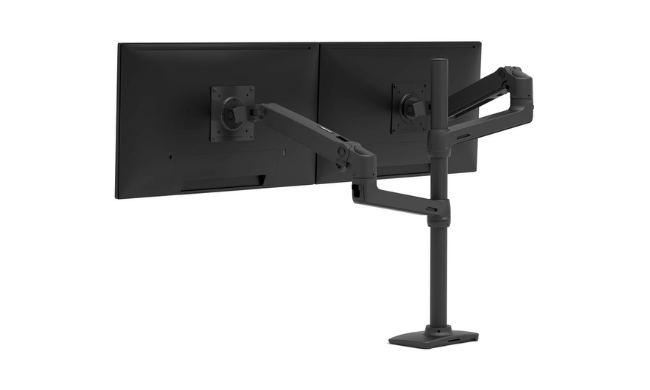Ergotron LX Dual Stacking Arm Tall Pole (Matte Black)