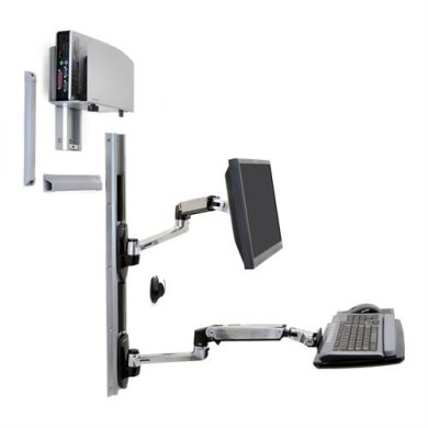 Ergotron LX Wall Mount System with Medium CPU Holder
