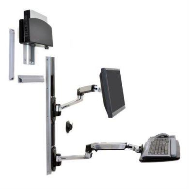 Ergotron LX Wall Mount System with Small CPU Holder