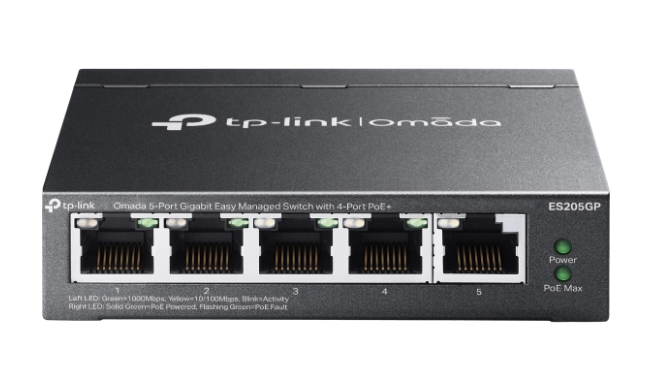 TP-Link Omada 5-Port Gigabit Easy Managed Switch with 4-Port PoE+ - UPGRADEENTERPRISE